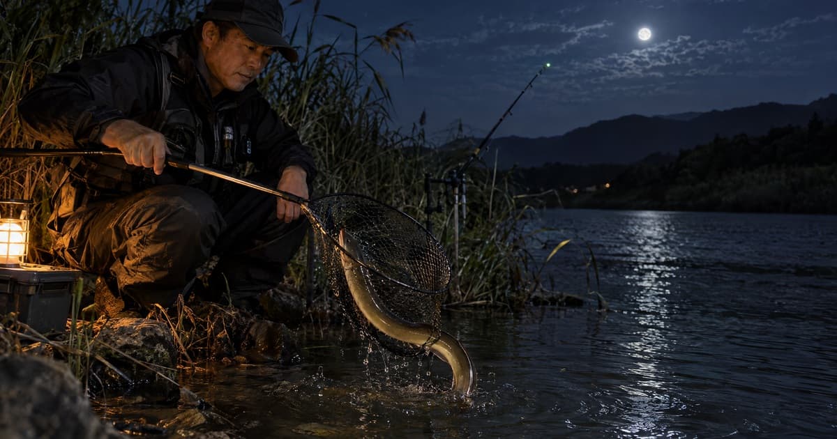 鳗鱼怎么钓：夜钓河鳗的钓位、饵料与钓组