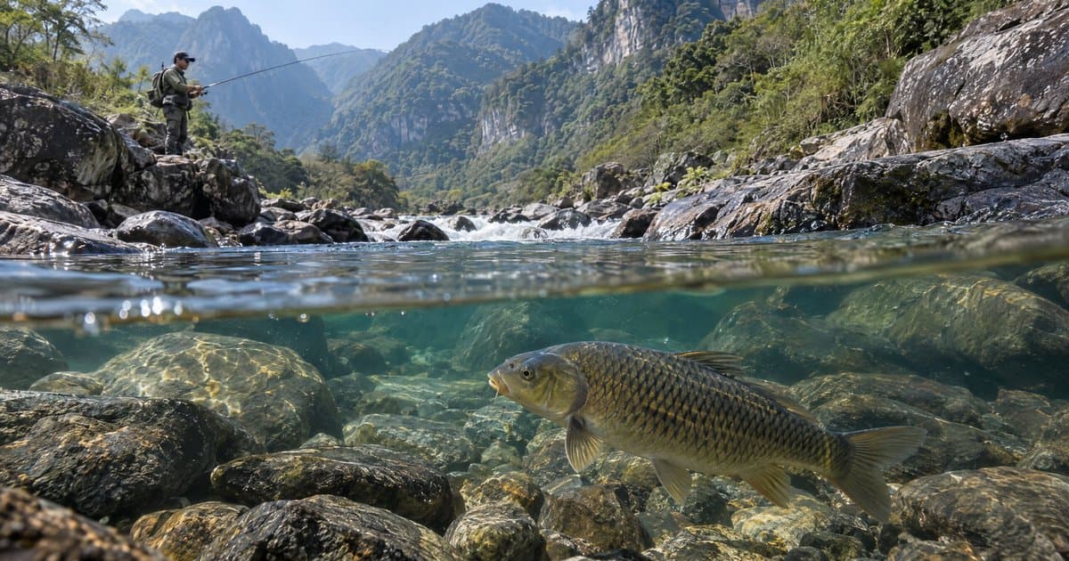 岩原鲤怎么钓：山区河流的野生鲤鱼
